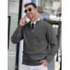 COOFANDY Men’s Quarter Zip Up Sweaters Slim Fit Lightweight Mock Neck Pullover Casual Polo Sweaters(Charcoal)