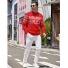 COOFANDY Men’s Quarter Zip Up Sweaters Slim Fit Lightweight Mock Neck Pullover Casual Polo Sweaters(Christmas Red & White)