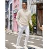 COOFANDY Men’s Quarter Zip Up Sweaters Slim Fit Lightweight Mock Neck Pullover Casual Polo Sweaters(Cream)
