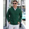 COOFANDY Men’s Quarter Zip Up Sweaters Slim Fit Lightweight Mock Neck Pullover Casual Polo Sweaters(Green)