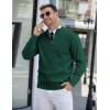 COOFANDY Men’s Quarter Zip Up Sweaters Slim Fit Lightweight Mock Neck Pullover Casual Polo Sweaters(Green)