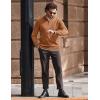 COOFANDY Men’s Quarter Zip Up Sweaters Slim Fit Lightweight Mock Neck Pullover Casual Polo Sweaters(Light Brown)