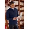 COOFANDY Men’s Quarter Zip Up Sweaters Slim Fit Lightweight Mock Neck Pullover Casual Polo Sweaters(Navy Blue)