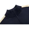 COOFANDY Men’s Quarter Zip Up Sweaters Slim Fit Lightweight Mock Neck Pullover Casual Polo Sweaters(Navy:stripe-khaki)