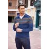 COOFANDY Men’s Quarter Zip Up Sweaters Slim Fit Lightweight Mock Neck Pullover Casual Polo Sweaters(Pat9 Royal Blue)