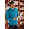 COOFANDY Men’s Quarter Zip Up Sweaters Slim Fit Lightweight Mock Neck Pullover Casual Polo Sweaters(Peacock Blue)