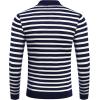 COOFANDY Men’s Quarter Zip Up Sweaters Slim Fit Lightweight Mock Neck Pullover Casual Polo Sweaters(Stripe-navy Blue White)