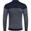 COOFANDY Men’s Quarter Zip Up Sweaters Slim Fit Lightweight Mock Neck Pullover Casual Polo Sweaters(Stripe-white Navy)