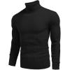 COOFANDY Mens Ribbed Slim Fit Knitted Pullover Casual Turtleneck Sweater(Black)