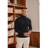 COOFANDY Mens Ribbed Slim Fit Knitted Pullover Casual Turtleneck Sweater(Black)
