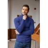 COOFANDY Mens Ribbed Slim Fit Knitted Pullover Casual Turtleneck Sweater(Blue)