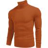 COOFANDY Mens Ribbed Slim Fit Knitted Pullover Casual Turtleneck Sweater(British Tan)