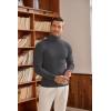 COOFANDY Mens Ribbed Slim Fit Knitted Pullover Casual Turtleneck Sweater(Charcoal Grey)