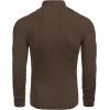 COOFANDY Mens Ribbed Slim Fit Knitted Pullover Casual Turtleneck Sweater(Dark Brown)