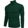 COOFANDY Mens Ribbed Slim Fit Knitted Pullover Casual Turtleneck Sweater(Hunter Green)