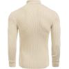 COOFANDY Mens Ribbed Slim Fit Knitted Pullover Casual Turtleneck Sweater(Light Apricot)