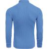 COOFANDY Mens Ribbed Slim Fit Knitted Pullover Casual Turtleneck Sweater(Light Blue)