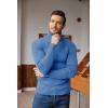 COOFANDY Mens Ribbed Slim Fit Knitted Pullover Casual Turtleneck Sweater(Light Blue)