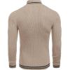 COOFANDY Mens Ribbed Slim Fit Knitted Pullover Casual Turtleneck Sweater(Striped-blue & Army Green)