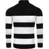 COOFANDY Mens Ribbed Slim Fit Knitted Pullover Casual Turtleneck Sweater(Striped-white & Black)