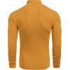 COOFANDY Mens Ribbed Slim Fit Knitted Pullover Casual Turtleneck Sweater(Yellow)