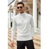 COOFANDY Men’s Slim Fit Basic Turtleneck Long Sleeve Lightweight Pullover Sweaters Casual Knitted Tops(All White)