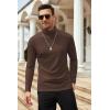 COOFANDY Men’s Slim Fit Basic Turtleneck Long Sleeve Lightweight Pullover Sweaters Casual Knitted Tops(Brown)
