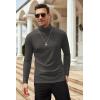 COOFANDY Men’s Slim Fit Basic Turtleneck Long Sleeve Lightweight Pullover Sweaters Casual Knitted Tops(Charcoal)