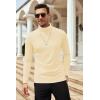 COOFANDY Men’s Slim Fit Basic Turtleneck Long Sleeve Lightweight Pullover Sweaters Casual Knitted Tops(Cream Beige)
