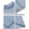 COOFANDY Men’s Slim Fit Basic Turtleneck Long Sleeve Lightweight Pullover Sweaters Casual Knitted Tops(Gray Blue)
