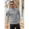 COOFANDY Men’s Slim Fit Basic Turtleneck Long Sleeve Lightweight Pullover Sweaters Casual Knitted Tops(Grey)