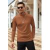 COOFANDY Men’s Slim Fit Basic Turtleneck Long Sleeve Lightweight Pullover Sweaters Casual Knitted Tops(Khaki)