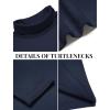 COOFANDY Men’s Slim Fit Basic Turtleneck Long Sleeve Lightweight Pullover Sweaters Casual Knitted Tops(Navy)