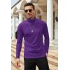 COOFANDY Men’s Slim Fit Basic Turtleneck Long Sleeve Lightweight Pullover Sweaters Casual Knitted Tops(Purple)