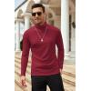 COOFANDY Men’s Slim Fit Basic Turtleneck Long Sleeve Lightweight Pullover Sweaters Casual Knitted Tops(Red)