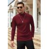 COOFANDY Men’s Slim Fit Basic Turtleneck Long Sleeve Lightweight Pullover Sweaters Casual Knitted Tops(Wine Red)