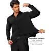 COOFANDY Mens Stretch Dress Shirts Muscle Fit Wrinkle Free Long Sleeve Button Down Shirt Business Casual Shirts(Black)