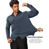 COOFANDY Mens Stretch Dress Shirts Muscle Fit Wrinkle Free Long Sleeve Button Down Shirt Business Casual Shirts(Blue)