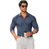 COOFANDY Mens Stretch Dress Shirts Muscle Fit Wrinkle Free Long Sleeve Button Down Shirt Business Casual Shirts(Blue)