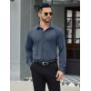 COOFANDY Mens Stretch Dress Shirts Muscle Fit Wrinkle Free Long Sleeve Button Down Shirt Business Casual Shirts(Blue)