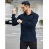 COOFANDY Mens Stretch Dress Shirts Muscle Fit Wrinkle Free Long Sleeve Button Down Shirt Business Casual Shirts(Deep Blue)