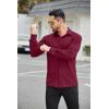 COOFANDY Mens Stretch Dress Shirts Muscle Fit Wrinkle Free Long Sleeve Button Down Shirt Business Casual Shirts(Deep Red)