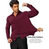 COOFANDY Mens Stretch Dress Shirts Muscle Fit Wrinkle Free Long Sleeve Button Down Shirt Business Casual Shirts(Deep Red)