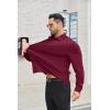COOFANDY Mens Stretch Dress Shirts Muscle Fit Wrinkle Free Long Sleeve Button Down Shirt Business Casual Shirts(Deep Red)