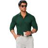 COOFANDY Mens Stretch Dress Shirts Muscle Fit Wrinkle Free Long Sleeve Button Down Shirt Business Casual Shirts(Green)