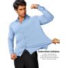 COOFANDY Mens Stretch Dress Shirts Muscle Fit Wrinkle Free Long Sleeve Button Down Shirt Business Casual Shirts(Light Blue)