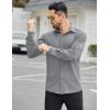 COOFANDY Mens Stretch Dress Shirts Muscle Fit Wrinkle Free Long Sleeve Button Down Shirt Business Casual Shirts(Light Grey)