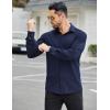 COOFANDY Mens Stretch Dress Shirts Muscle Fit Wrinkle Free Long Sleeve Button Down Shirt Business Casual Shirts(Navy Blue)