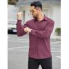 COOFANDY Mens Stretch Dress Shirts Muscle Fit Wrinkle Free Long Sleeve Button Down Shirt Business Casual Shirts(Purple)