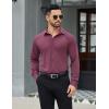 COOFANDY Mens Stretch Dress Shirts Muscle Fit Wrinkle Free Long Sleeve Button Down Shirt Business Casual Shirts(Purple)